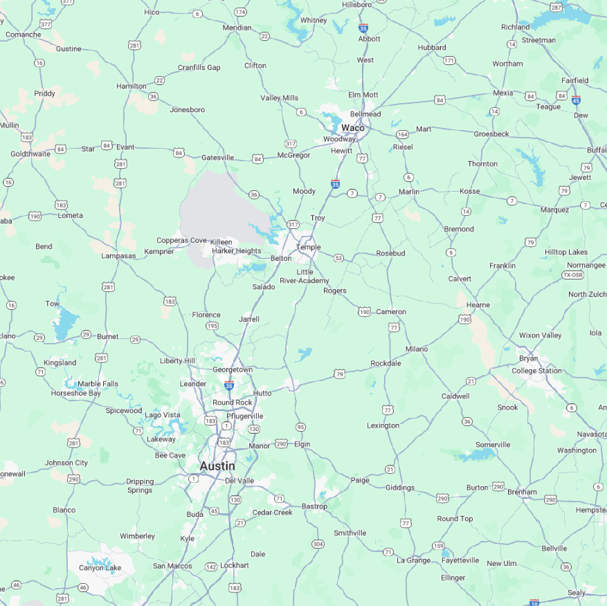Map of the Greater Austin Area