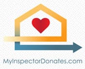 My Inspector Donates Logo. A heart inside of a house.